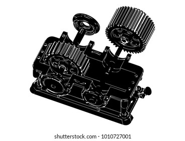 black reducer on white background