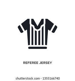 black referee jersey isolated vector icon. simple element illustration from football concept vector icons. referee jersey editable black logo symbol design on white background. can be use for web