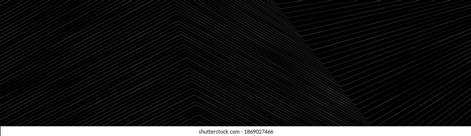 Schwarz gebrochene gekrümmte Linien abstrakter technischer Hintergrund. Geometrisches Vektorbanner-Design