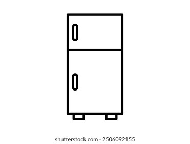 Black refrigerator icon on white background