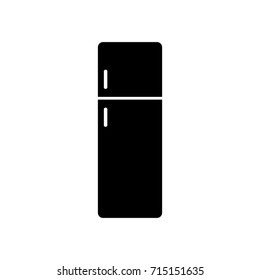 Black refrigerator vector icon