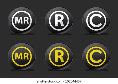 black registred copyright mr icons