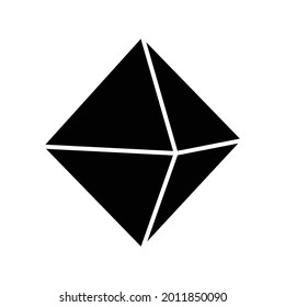 black regular octahedron shapes in maths