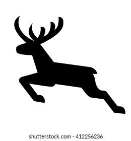 Black Reindeer Shadow Vector