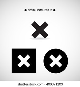 Black rejected icons set on white background great for any use. Vector EPS10.