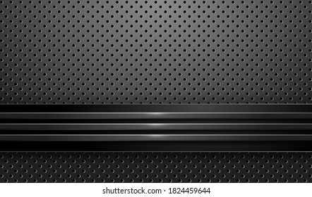 Black relief background with 3d stripes. Vector EPS10