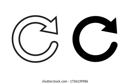 Black Reload Icon Vector. Circle Arrow Images. Rotate Symbol Illustration