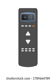 Black remote control from the air conditioner 3d. Realistic vector remote control. Isolated on white background.