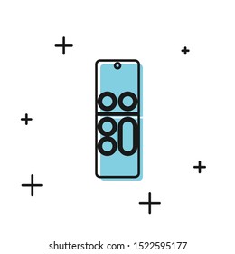 Black Remote control icon isolated on white background.  Vector Illustration