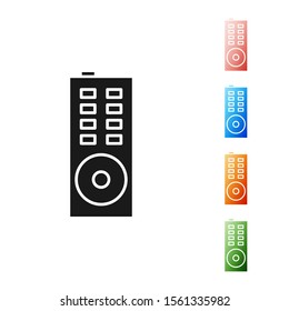 Black Remote control icon isolated on white background. Set icons colorful. Vector Illustration