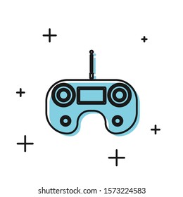 Black Remote control icon isolated on white background.  Vector Illustration