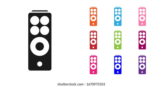 Black Remote control icon isolated on white background. Set icons colorful. Vector Illustration