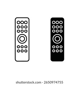 A black remote control with white circles set