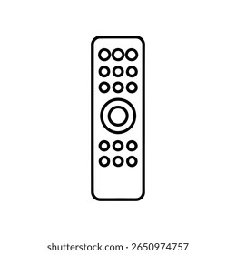 A black remote control with white circles