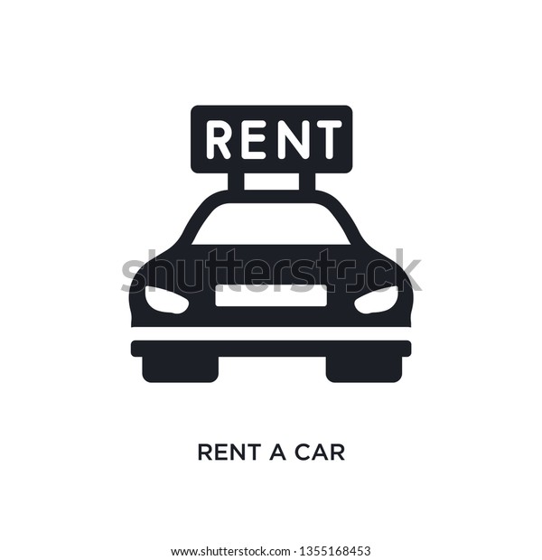 black rent a car isolated vector icon. simple element\
illustration from hotel and restaurant concept vector icons. rent a\
car editable logo symbol design on white background. can be use for\
web and