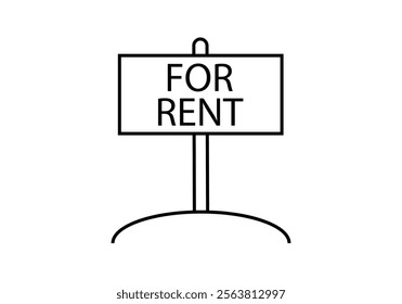 Black for rent sign icon