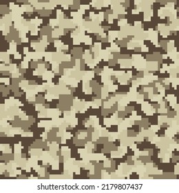 Black Repeated Abstract Graphic Soldier Wallpaper. Seamless Desert Monochrome Pixel Commando Design.  Green Repeated Graphic Vector Combat Textile. Khaki Digital Camo Print. 