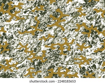 Black Repeated Colorful Vector Military Background. Seamless Desert War Graphic Camouflage Wallpaper.  Dark Seamless Grunge Vector Combat Backdrop. Repeated Green Graphic Commando Textile. 