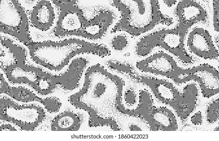 Black Repeated Monochrome Graphic Backdrop. Dirty Watercolor White Seamless Repeat Vector Marble. Monochrome Silver Repeated Abstract Vector Clouds. Seamless Dirty Watercolor