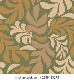 Black Repeated Nature Artistic Monstera Lines Background. Colorful Seamless Fashion Beauty Branch Fabrics Texture. Brown Camouflage Classic Flora Invitation Print.