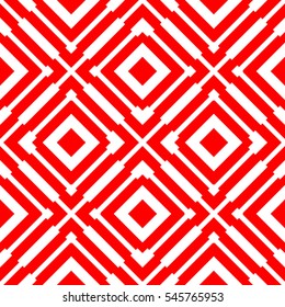 Black repeated stylized rhombuses on white background. Diamonds wallpaper. Seamless surface pattern design with symmetrical quadrangles ornament. Optical art motif. Digital paper for print. Vector