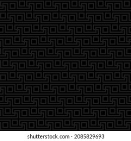 fondo repetitivo negro. un patrón más suave. diseño de clave griega. motivo de preocupación. ilustración vectorial. formas geométricas abstractas. muestra de tela. elemento repetible ornamental clásico