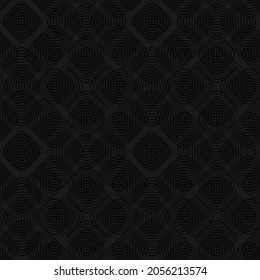 fondo repetitivo negro con arcos vectoriales. patrón abstracto sin fisuras. muestra de tela. papel envolvente. impresión continua. formas geométricas. elemento de diseño para el textil, decoración. textura moderna y elegante
