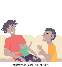 Black Representation In Happy Family Illustration