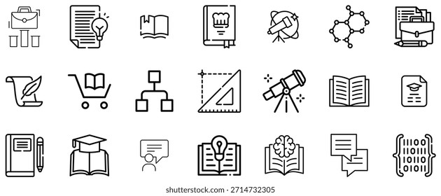 Negro que representa varios libros de conceptos de educación y ciencia