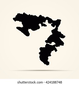 Black Republika Srpska Map Illustration