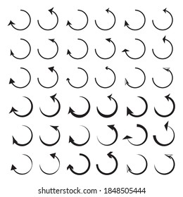 Black reset arrow set on white background