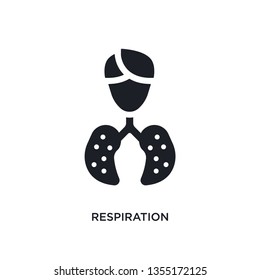 black respiration isolated vector icon. simple element illustration from sauna concept vector icons. respiration editable logo symbol design on white background. can be use for web and mobile