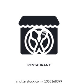 black restaurant isolated vector icon. simple element illustration from hotel concept vector icons. restaurant editable logo symbol design on white background. can be use for web and mobile