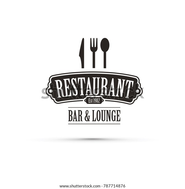 Black Restaurant Logo Stock Vector (Royalty Free) 787714876