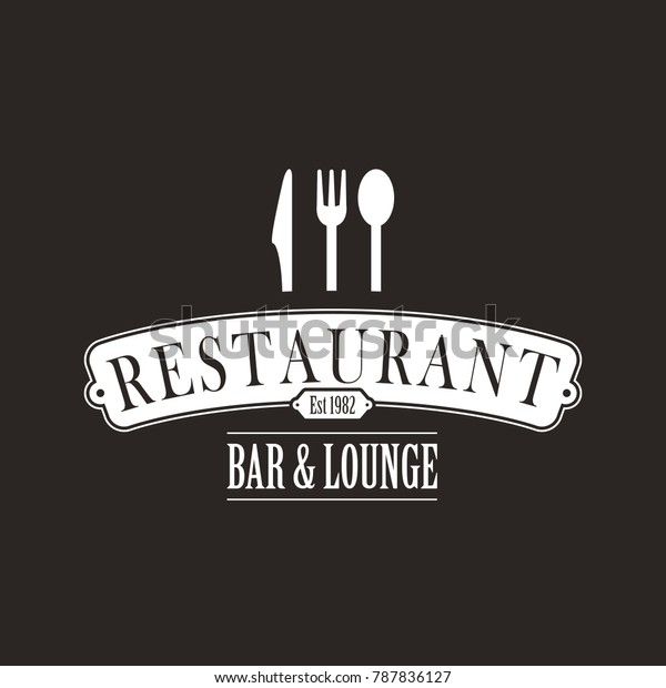 Black Restaurant Logo Stock Vector (Royalty Free) 787836127