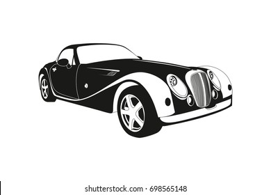 Black retro car
