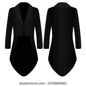 Black  retro coat. vector illustration