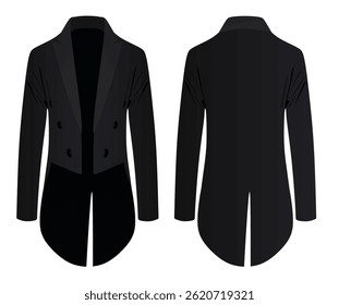 Black   retro coat. vector illustration