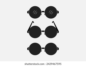Black retro glasses with round rim	
