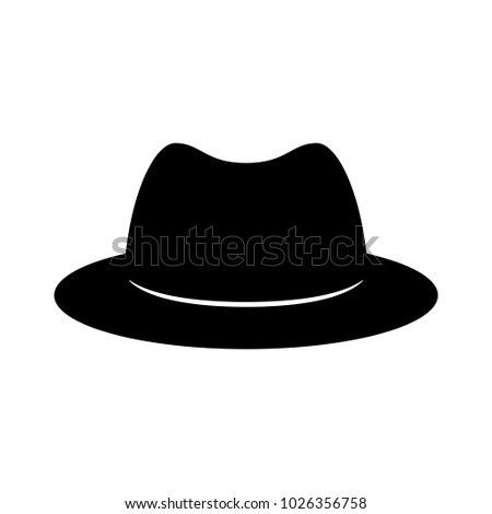 Black retro hat. Gentleman style. Mister Vector illustration