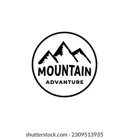 Black retro Mountain,outdoor logo design template vector
