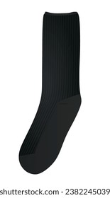 Black retro sock. vector illustration