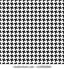 Black retro style goose foot seamless pattern on white background.