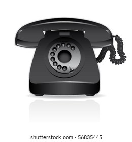 black retro telephone