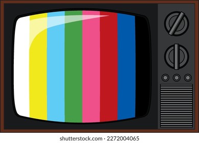 Black retro television isolated illustration