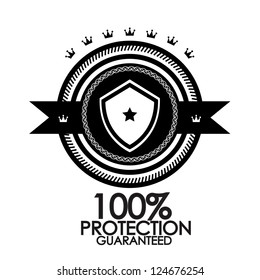 Black retro vintage label | tag | badge | protection stamp