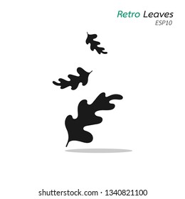 Black retro and vintage leaves silhouette vector symbol