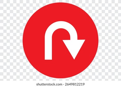 Black return arrow icon, simple go back sign vector u turn shape pointer flat design pictogram vector elements for app ads web banner button ui ux interface elements isolated on white background.