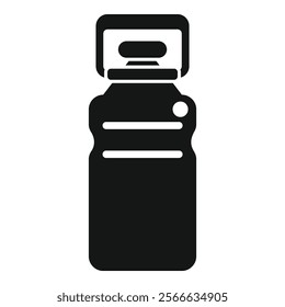 Black reusable water bottle promoting a healthy lifestyle with its simple design