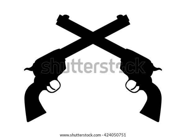 Black Revolvers On White Background Stock Vector (Royalty Free ...